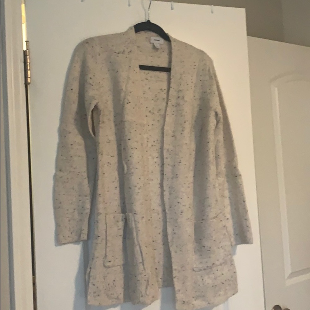 Soft beige and multi cardigan